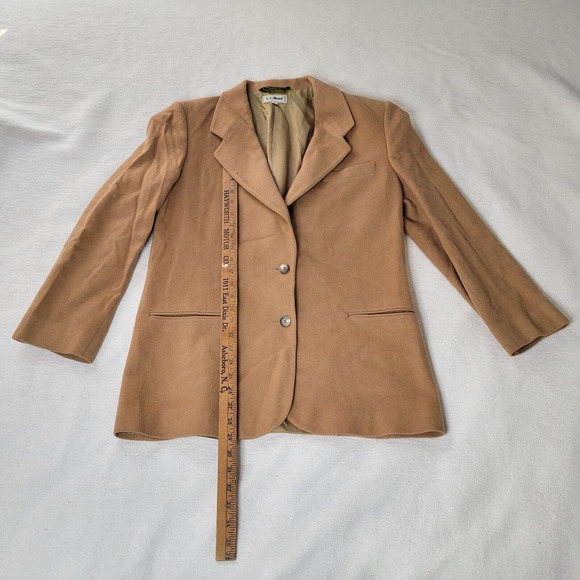 LL Bean Coat Size 12 Beige Topcoat Blazer Womens Top - Picture 4 of 16